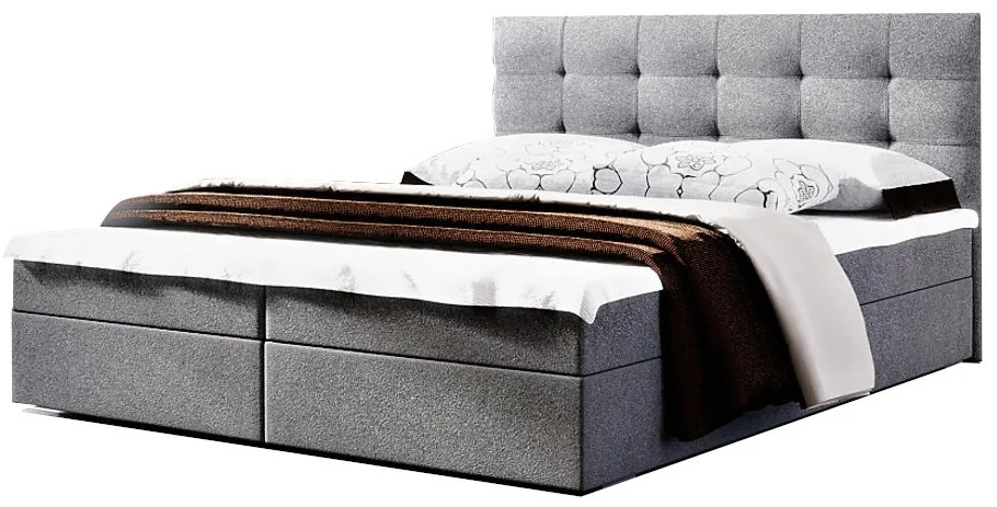 Čalúnená posteľ LAKE 2 + rošt + matrac, 140x200, Cosmic 160