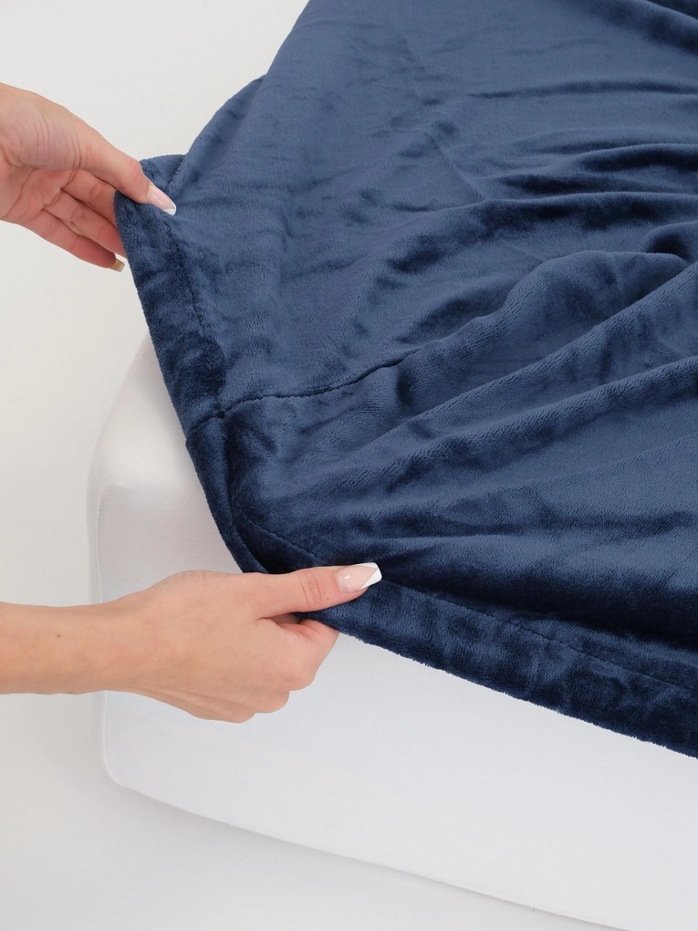 Plachta mikroplyš Deluxe 140 × 200 cm – námornícky modré