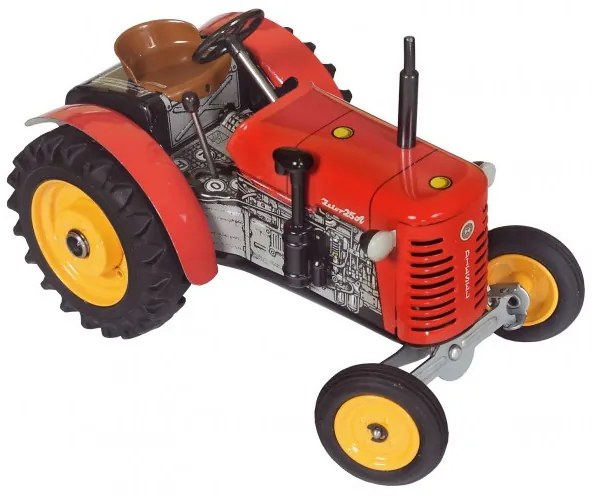 Kovap Traktor Zetor 25A červený na kľúčik kov 15cm 1:25 v krabičke Kovap