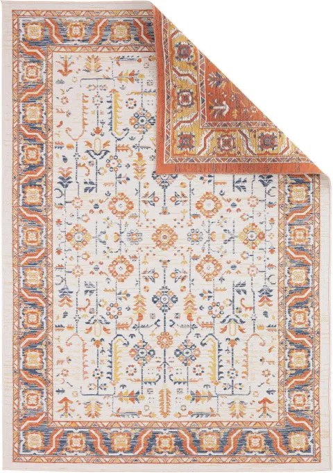 Šnúrkový obojstranný koberec ECHO FLORAL Ivory