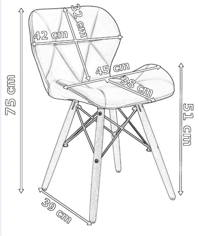 Jedálenské stoličky SKY modré 4 ks - škandinávsky štýl