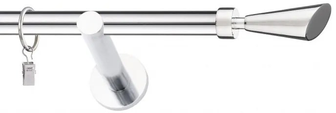 Dekorstudio Chrómová jednoradová garniža KALIA 19mm Dĺžka: 360cm, Typ uchytenia: Držiak otvorený, Typ príslušenstva: Krúžky tiché so štipcami