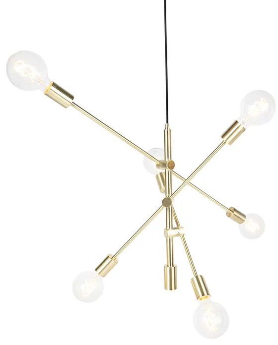 Art Deco závesné svietidlo mosadz 6-žiarovkové - Sydney