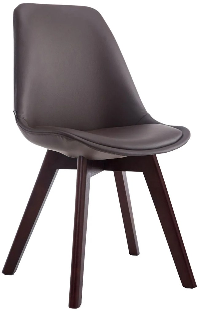 Stolička Manado - koženka, drevené nohy orech - Hnedá