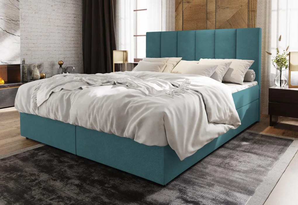 Čalúnená posteľ boxspring KARDI - cosmic 10 / 140x200 / bez vrchného matraca