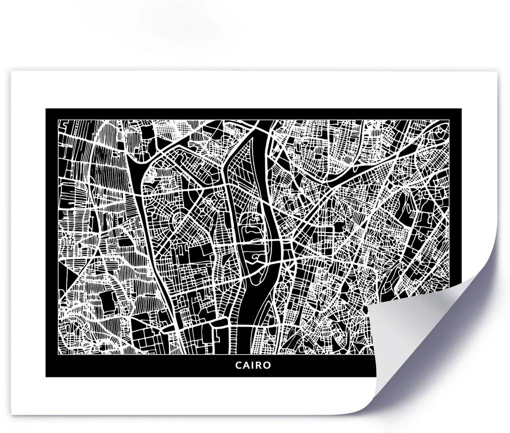 Gario Plagát Plán mesta Káhira Farba rámu: Bez rámu, Rozmery: 45 x 30 cm