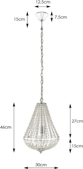 Markslöjd 106118 - Krištáľový luster na reťazi GRÄNSÖ 1xE27/60W/230V