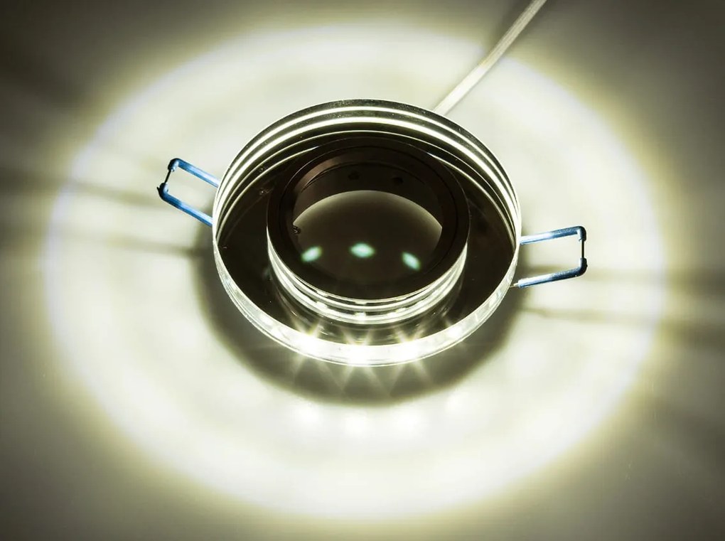 BERGE Podhľadové bodové svietidlo BRG71023 nevýklopné - GU10 - okrúhle + svietiaca LED pásik 3W neutrálna biela