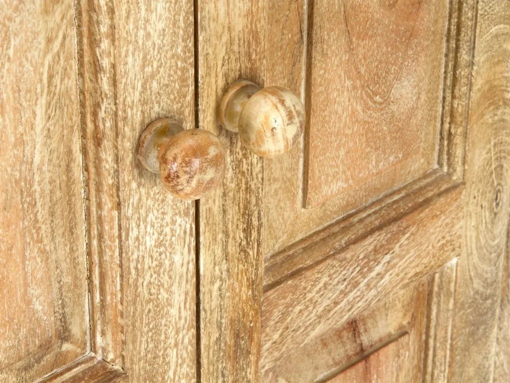 furniture-nabytek.cz - Masivní šatní skříň Patina z mangového dřeva, lakovaná, přírodní barva