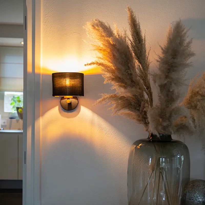 Moderná nástenná lampa čierna so zlatom - VT 1