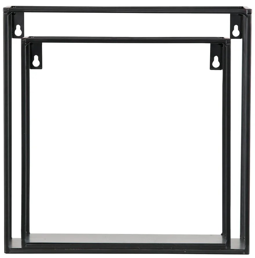 Súprava 2 čiernych nástenných políc WOOOD Meert