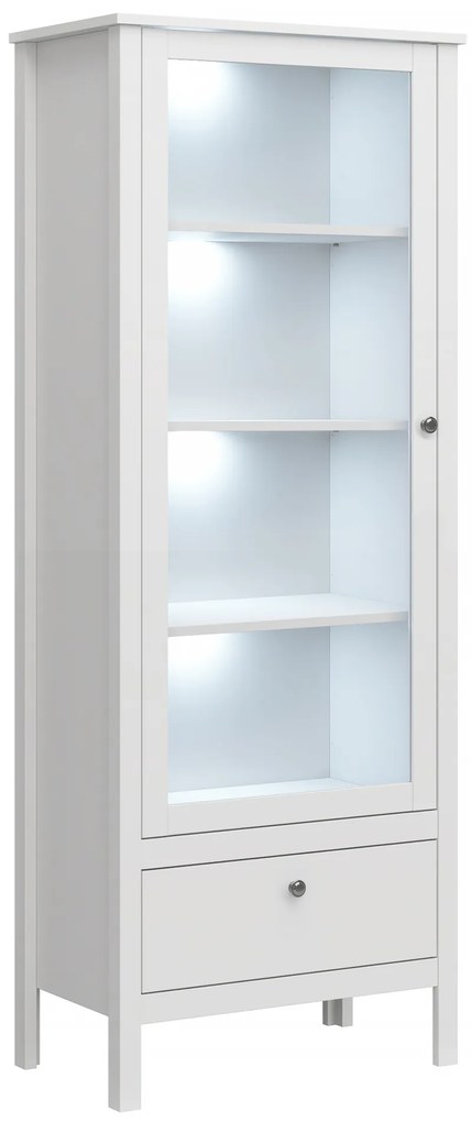 Vitrína 1W1S, biela, OLJE