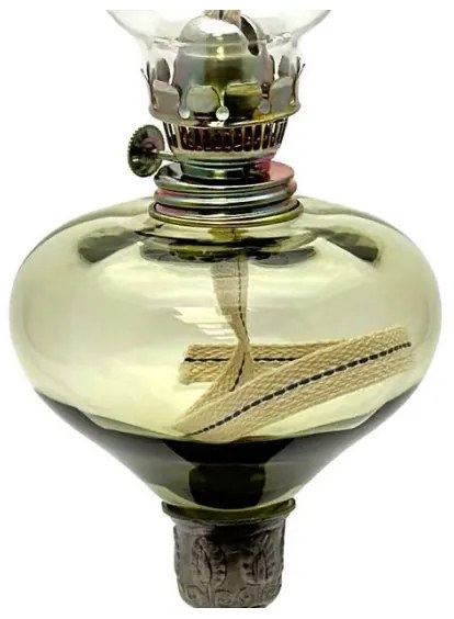 Petrolejová lampa KRASOMÍRA 42 cm lesná zelená