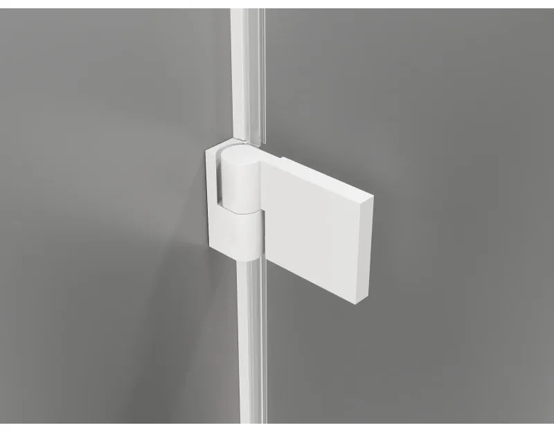 Mexen Lunar-B L pravý výklopný sprchový kút 90 x 90 cm, číre sklo, biela, 832L-090-090-20-00-P