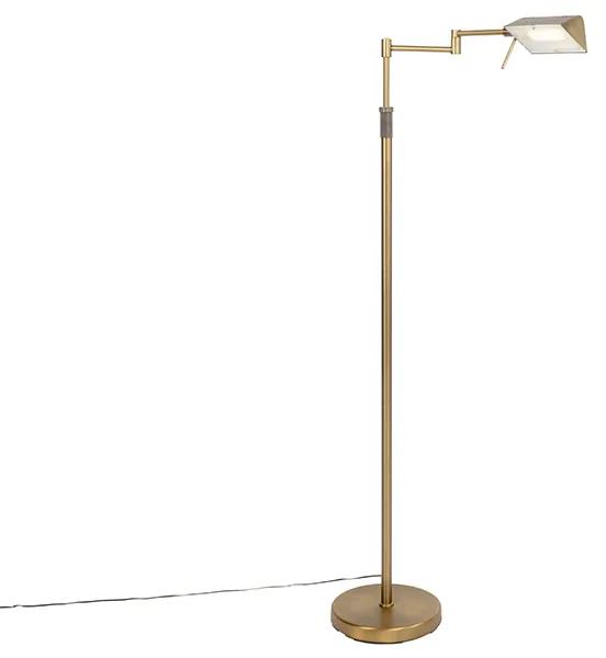 Dizajnová stojaca lampa bronzová vrátane LED s dotykovým stmievačom - Notia
