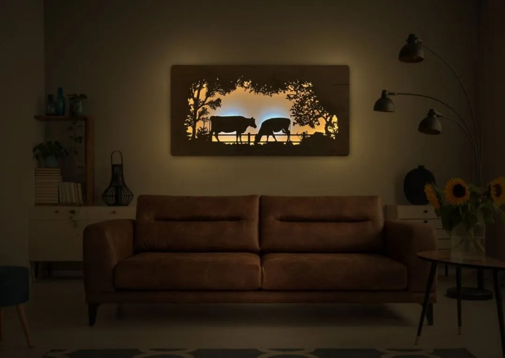 Led obraz Kravy na batériu