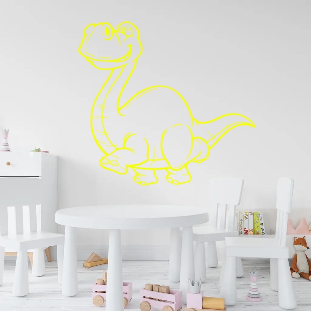 Veselá Stena Samolepka na stenu na stenu Brontosaurus Farba: černá