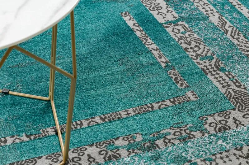 Moderný koberec DE LUXE 1516 Rám vintage - Štrukturálny zelená / antracit Veľkosť: 200x290 cm