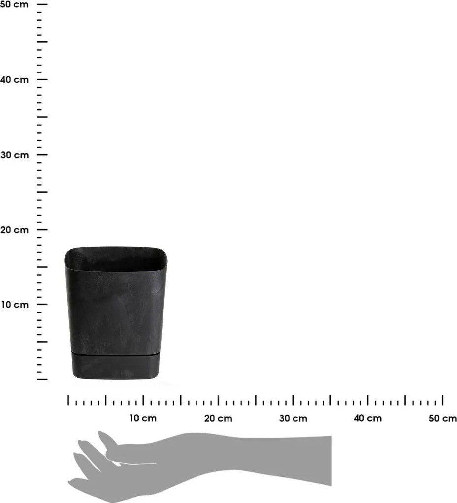 Plastový květináč s podmiskou Cubi 16x16 cm - výber z 6 prevedení