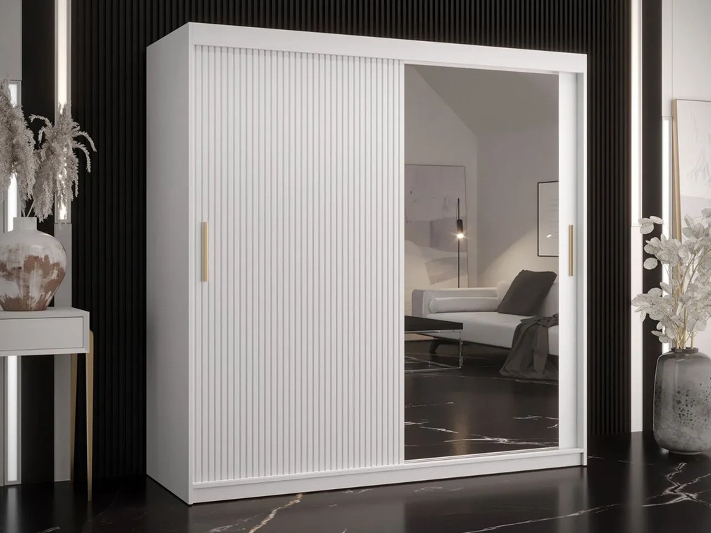 Šatníková skriňa so zrkadlom Towiro Slim 2 180, Farby: čierna