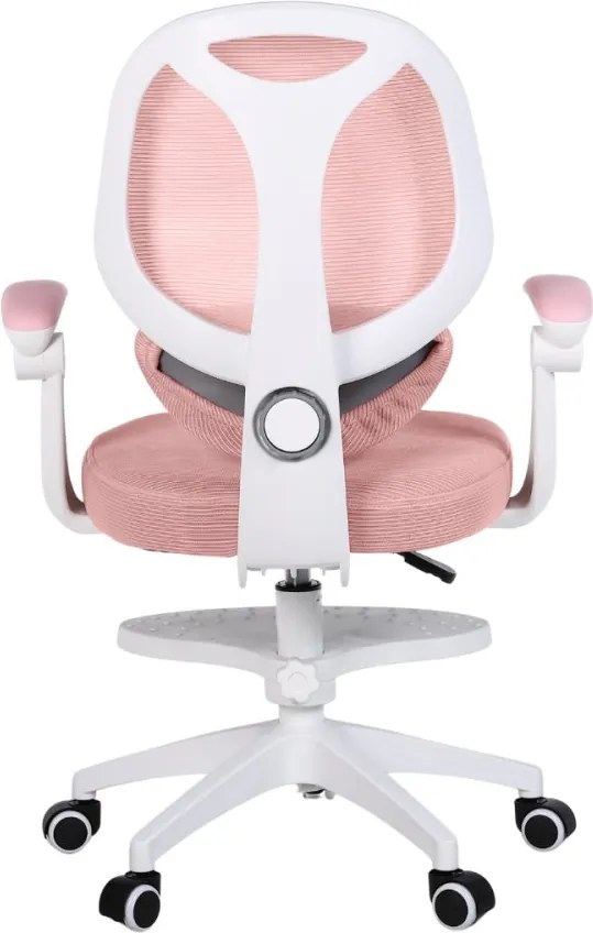 Detská otočná stolička Neoseat JUNI 009 s podnožou — látka, ružová