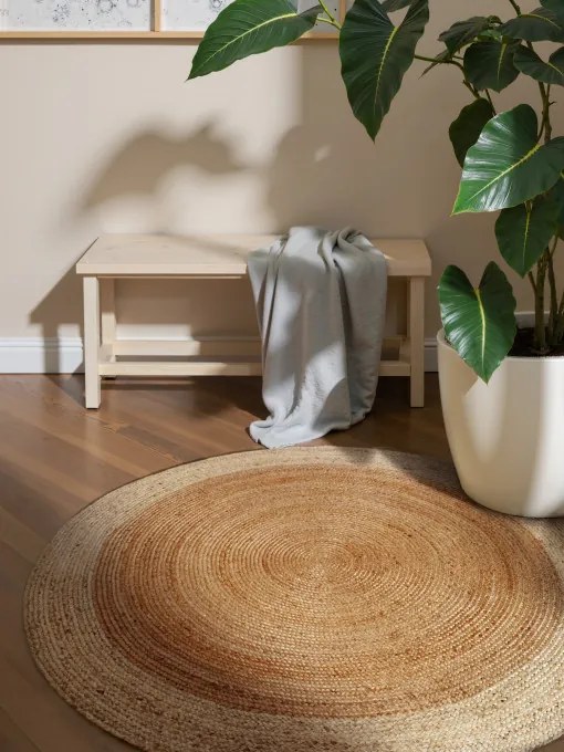 Koberec Hanse Home JUTTA naturálny / zlatý / krémový kruh