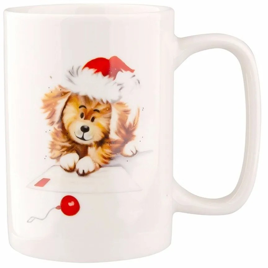 Altom Porcelánový hrnček Xmas Dog D, 300 ml