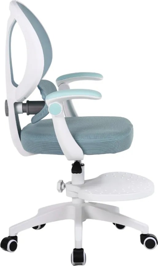 Detská otočná stolička Neoseat JUNI 009 s podnožou — látka, modrá