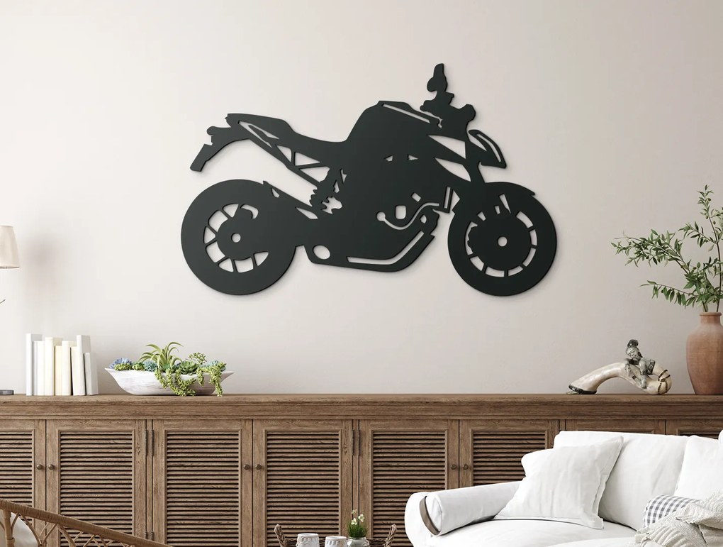 drevko Nálepka na stenu Športová motorka Rozmer obrazu: 37,5 x 65 cm, Farba dekorácie: Čierna