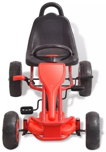 vidaXL Detská šľapacia motokára s pneumatikami, červená-