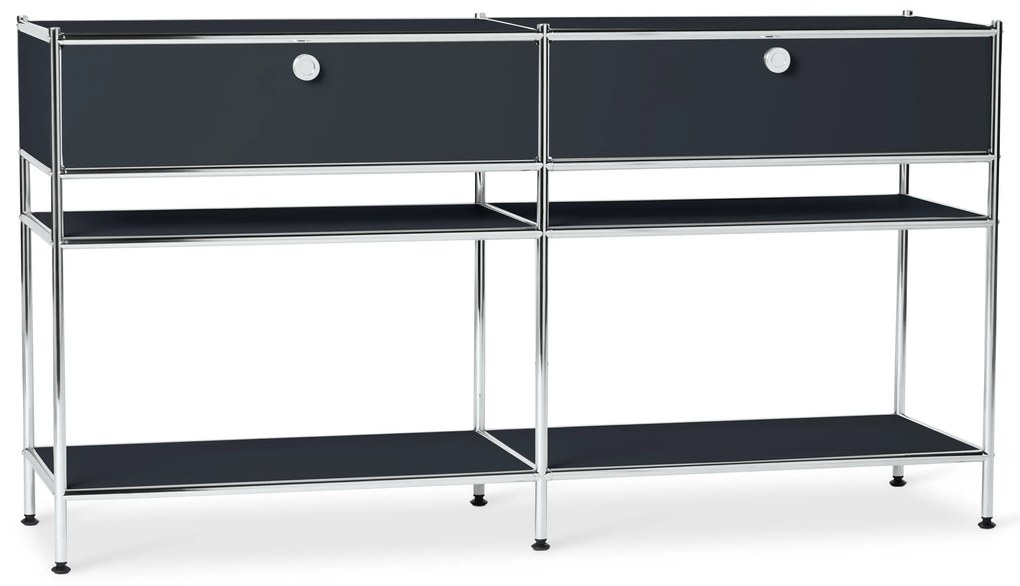 Kovový konzolový stolík »CN3« s 2 zásuvkami, čierny