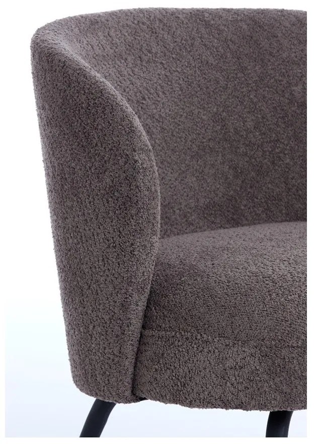 Tmavohnedé kreslo z textílie buklé Dieyda – Light &amp; Living