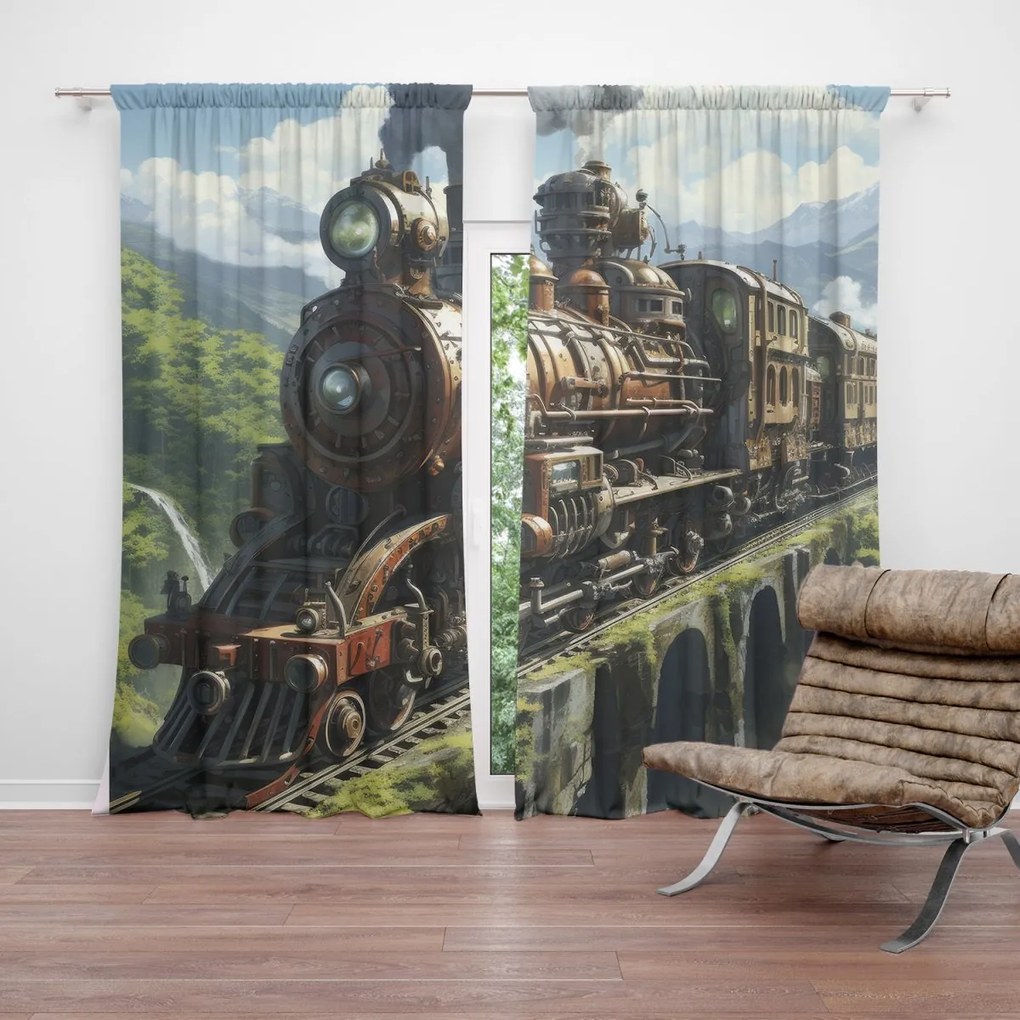 Sablio Záves Parná lokomotíva na viadukte: 2ks 140x250cm