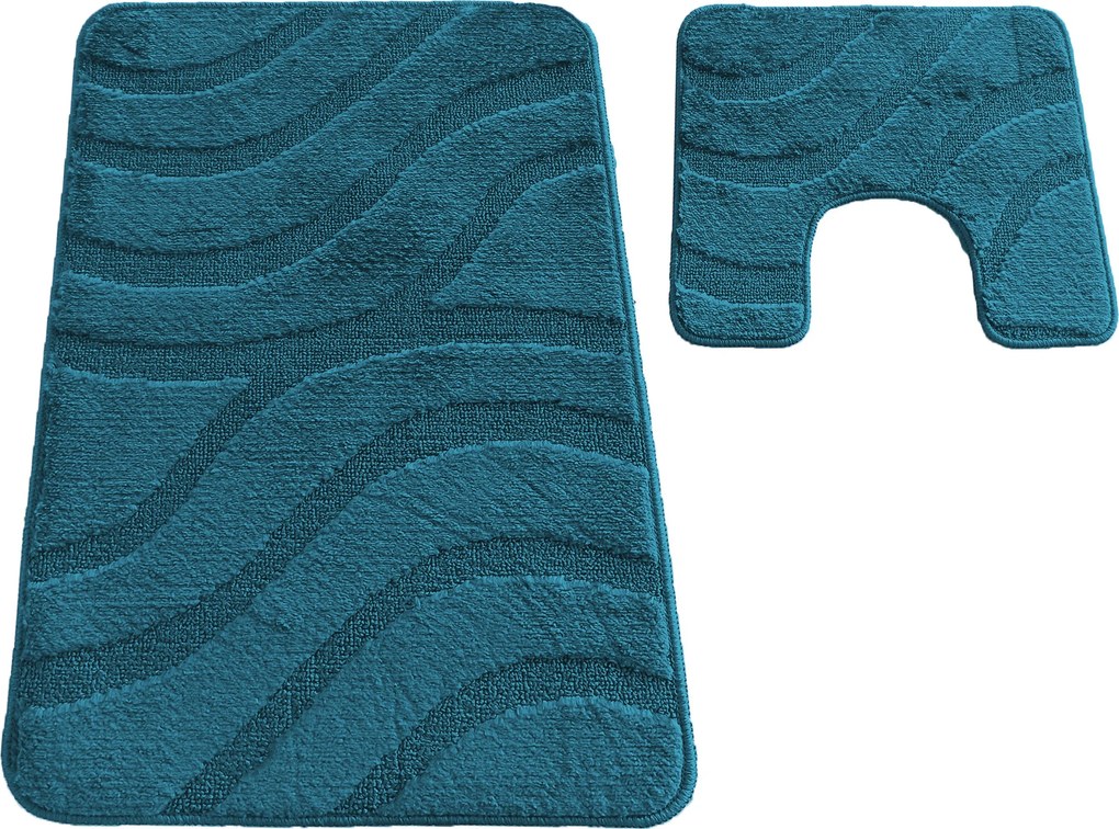 DY Kúpeľňová sada koberčekov s výrezom Symphony - tyrkysová