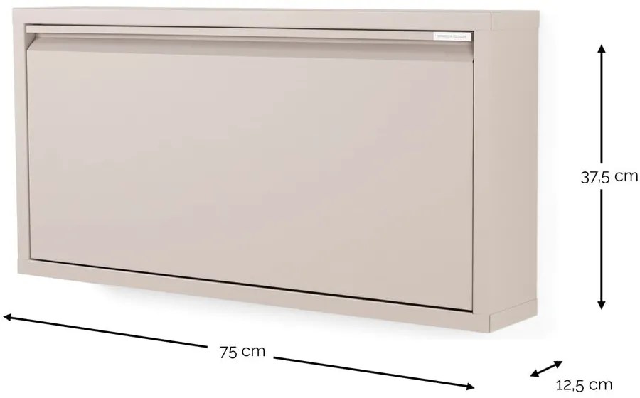 Taupe kovová výklopná skrinka na topánky 75x37,5x12,5 cm Billy – Spinder Design