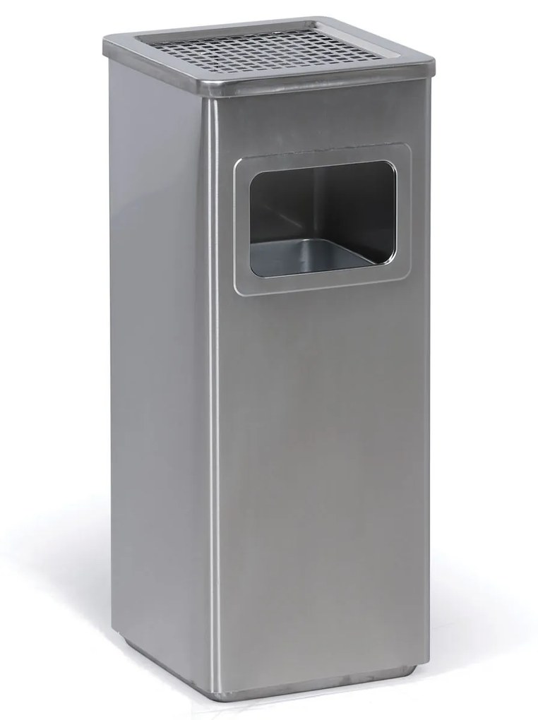 Odpadkový kôš s popolníkom a vnútornou nádobou, 11,5 l, nerez