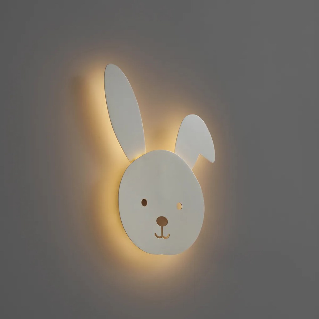 Detská nástenná lampa béžová vrátane LED 3-stupňovo stmievateľná - Benny zajačik