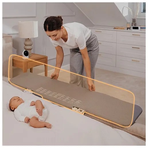 Lionelo - Bezpečnostná zábrana k posteli LORA XL tmavošedá