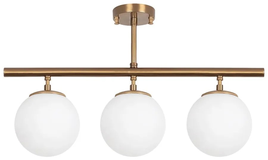 Závesné svietidlo v bronzovej farbe so skleneným tienidlom Atmaca – Opviq lights