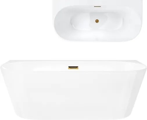 Nástenná vaňa Corsan E030 Mono 170 cm so širokým okrajom, zlatý korok