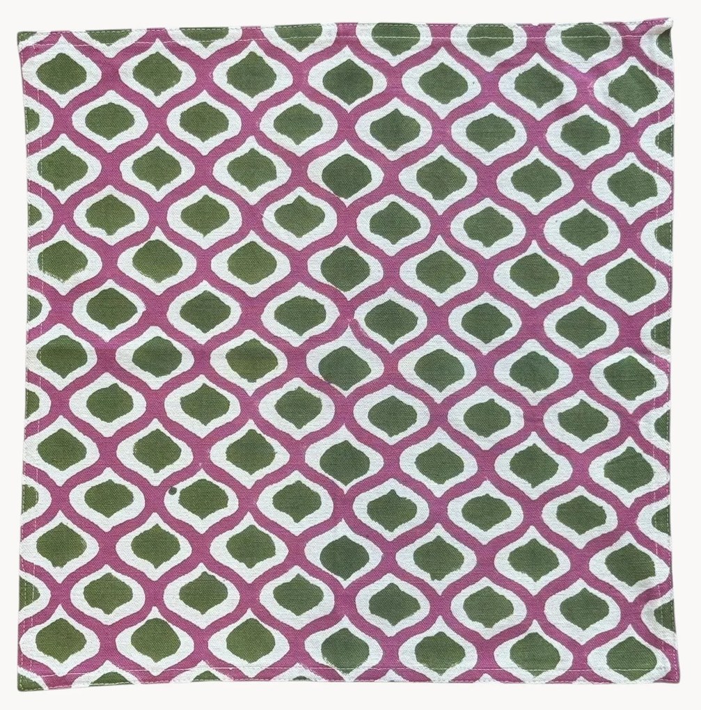 Ručne tlačené textilné servítky Azra, 4 ks