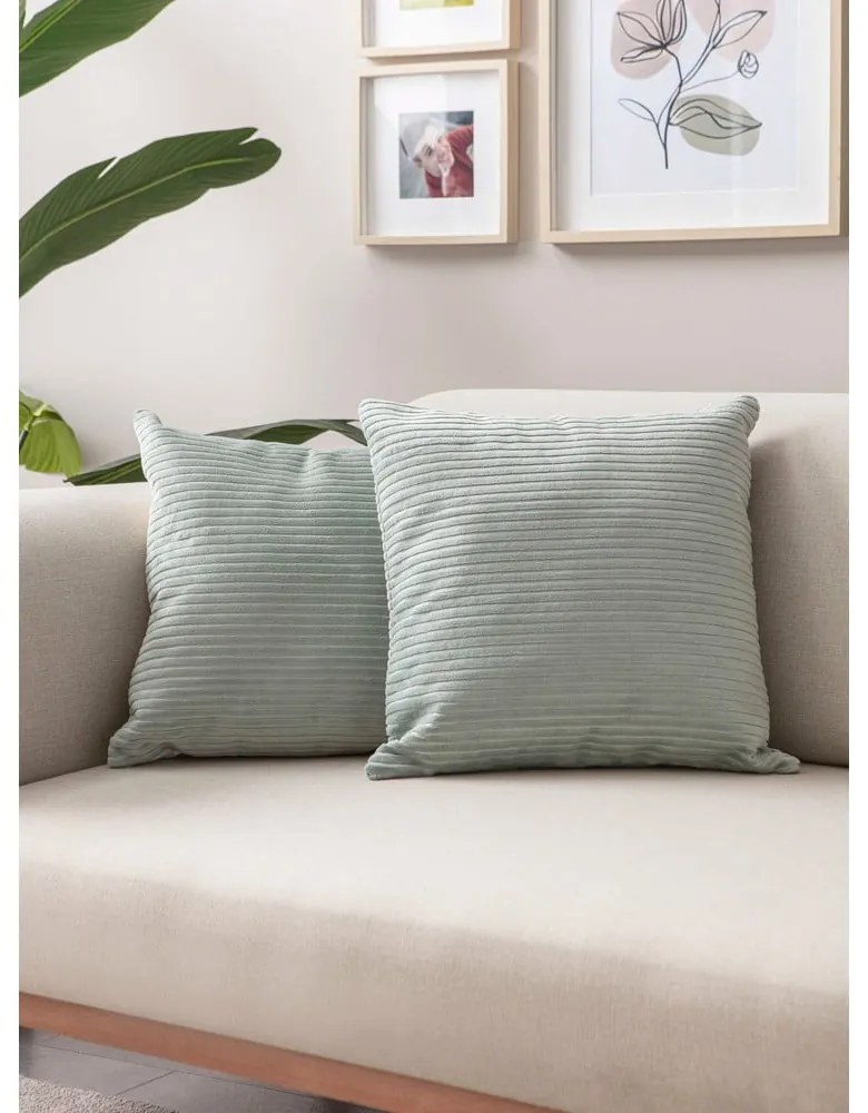 Menčestrové obliečky na vankúše v súprave 2 ks 43x43 cm – Mioli Decor