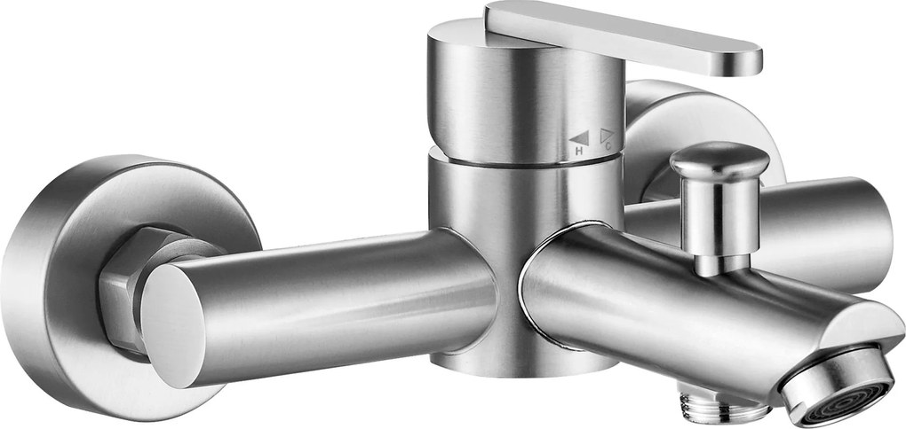 Rea Ontario, vaňová batéria s ručnou sprchovou súpravou, brúsená oceľ, REA-B5514