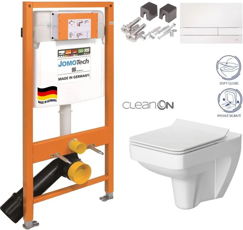 JOMO DUO modul pre závesné WC s bielou doskou + WC CERSANIT CLEANON SPLENDOUR + SEDADLO (174-91100900-00 SP1)