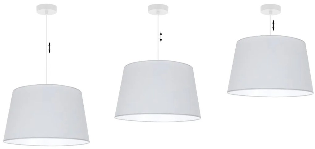 Závesné svietidlo Gaja, 1x svetlosivé textilné tienidlo, (fi 44cm), w