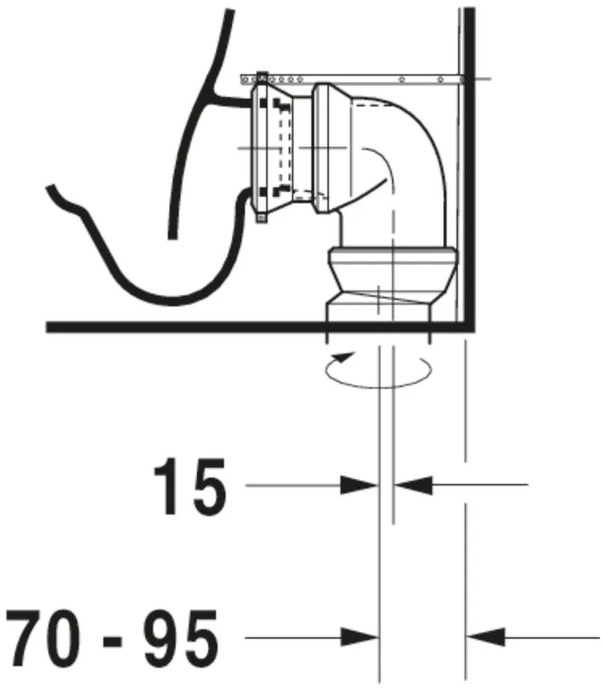 DURAVIT Darling New WC misa kombi s hlbokým splachovaním, Vario odpad, 370 x 630 mm, biela, s povrchom HygieneGlaze, 2138092000