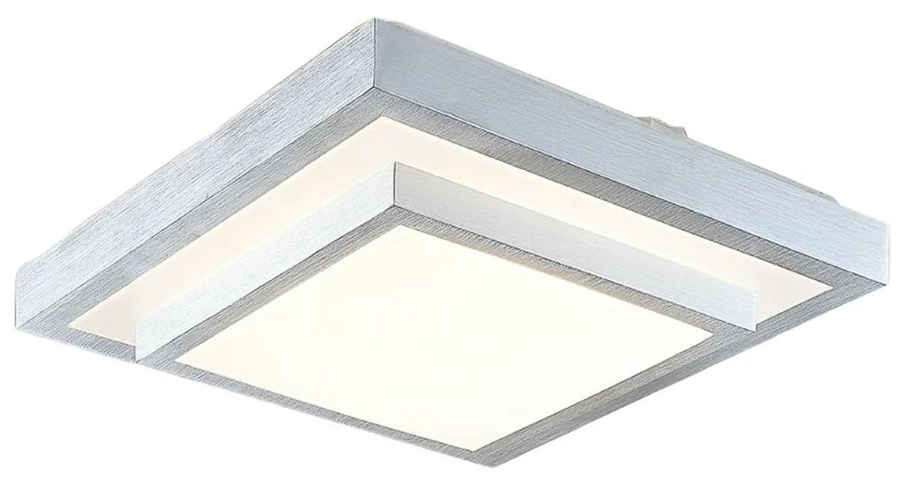 Lindby Mirco hliníkové stropné LED hranaté 37,5 cm