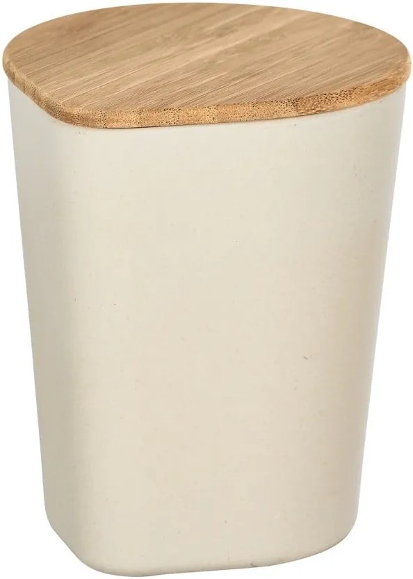 Béžový úložný box s bambusovým vekom Wenko Derry, 750 ml
