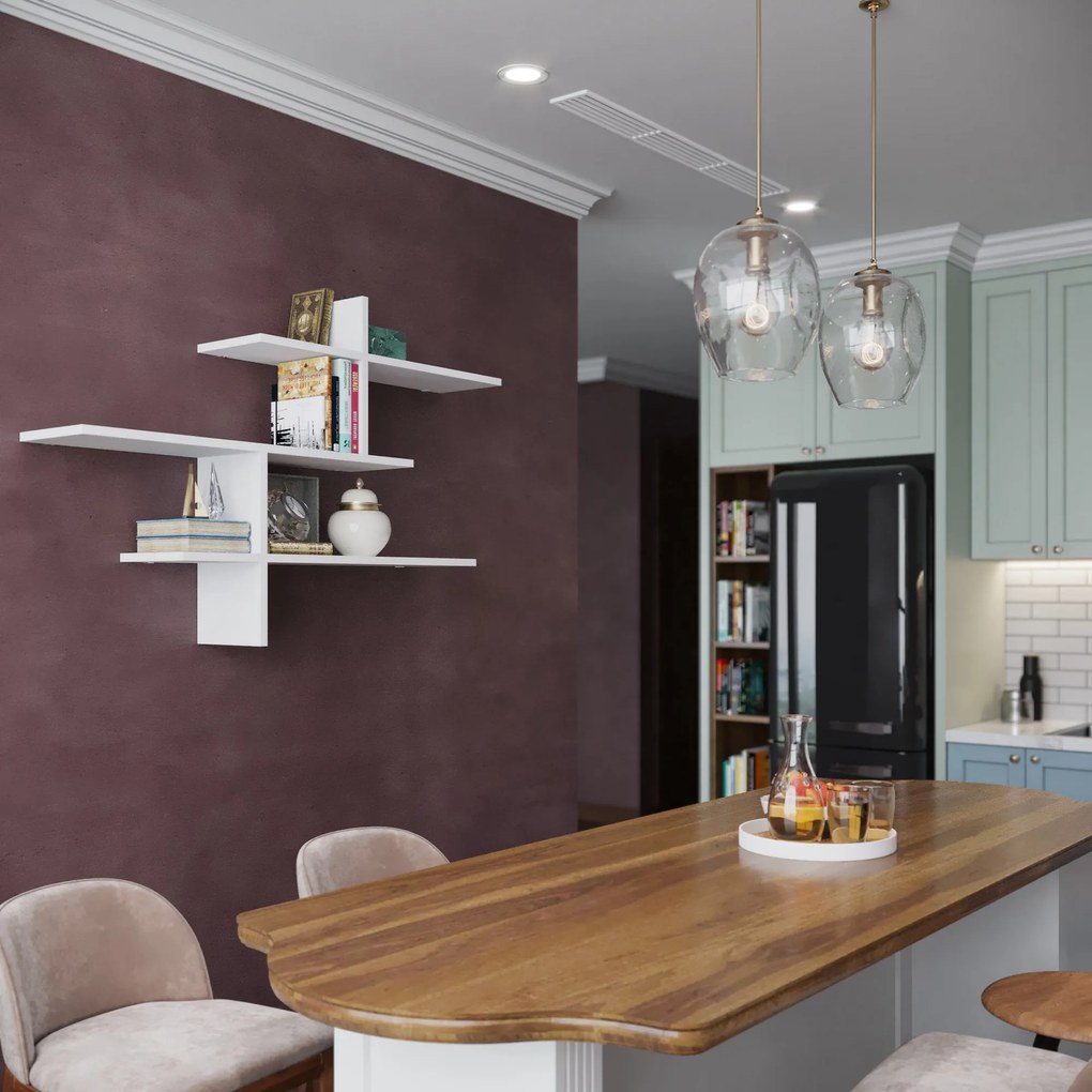 Nástenná polica LEO biela