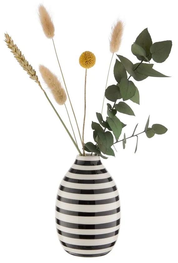 Butlers CARO Váza prúžkovaná 9 cm - biela/čierna